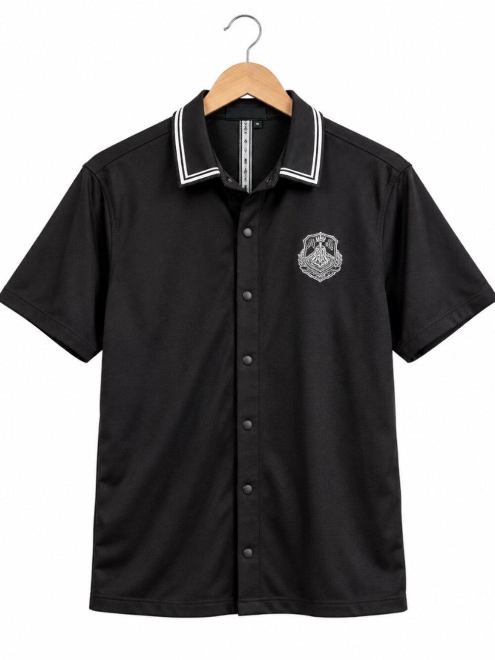 D&F Ricky Singh Men’s Black Basketball Streetwear Snap Front Polo – NWT